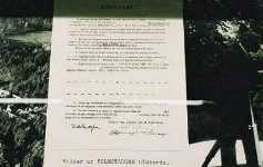 A photograph of a reproduction of Greta'scontract with Svensk Filmindustri 1923